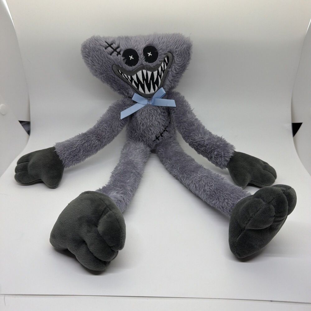 Poppy Playtime Gray Huggy Wuggy Stitch Monster Teeth 2022 14" Plush- No Tag